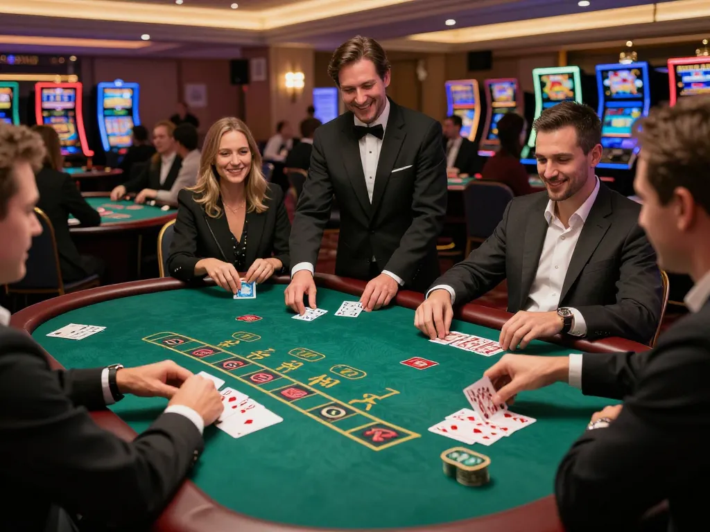 N188 players enjoying engaging blackjack games under soft casino lighting.