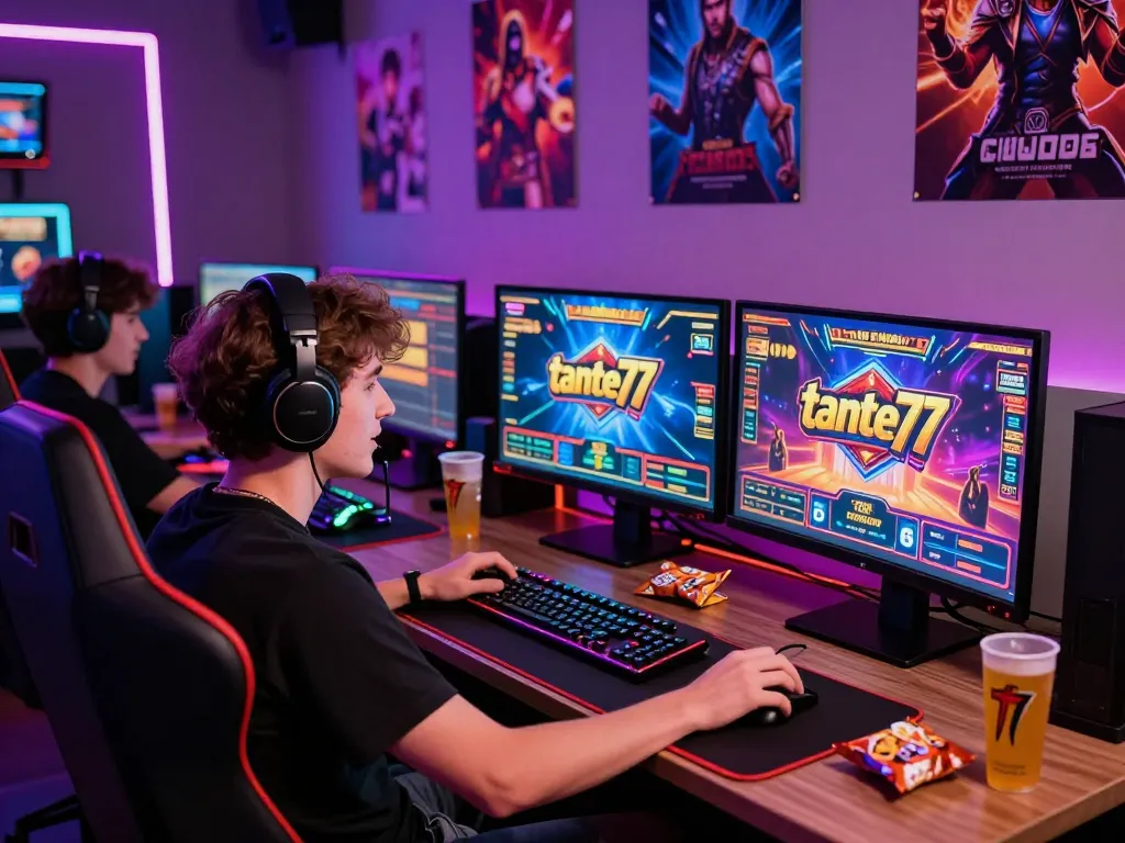 Exciting gaming moment with tante77 showcased on screen during an online gaming session.