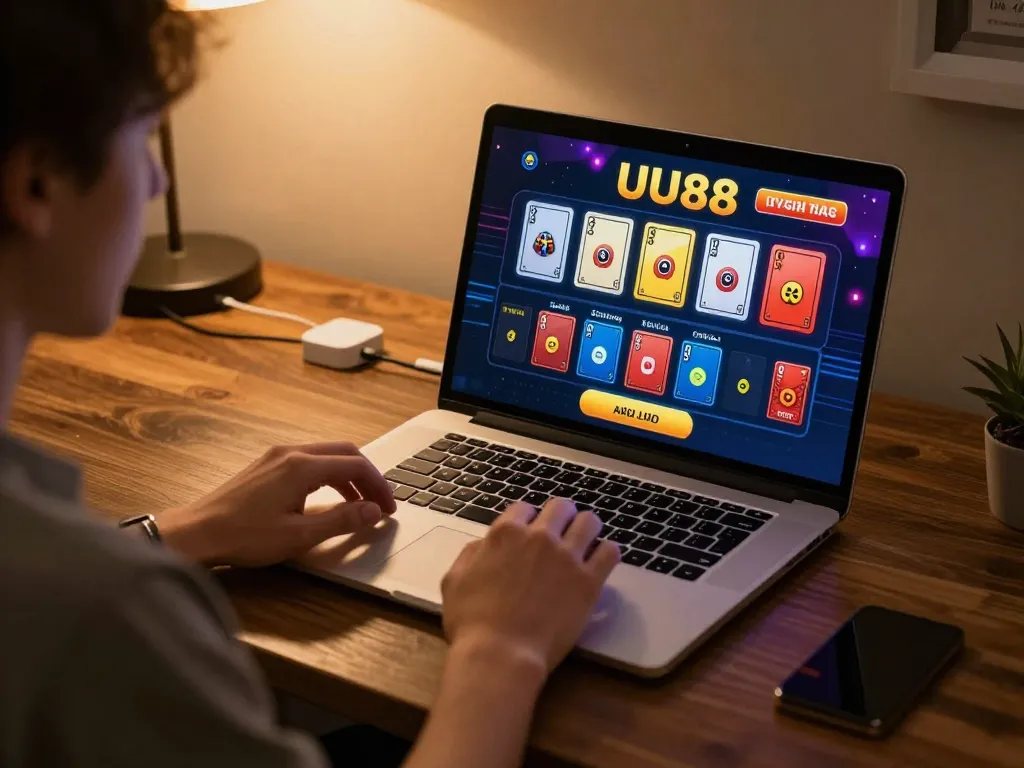 Player engaging in live dealer gameplay at UU88, showcasing strategic betting and excitement.
