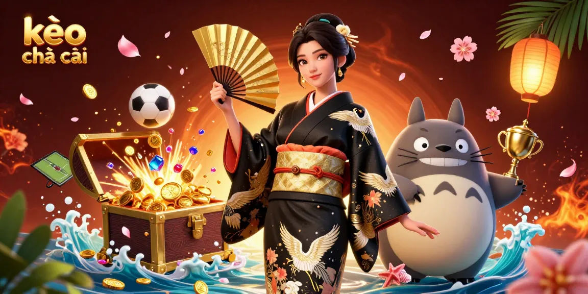 Engaging kèo nhà cái visual showcasing sports betting excitement with dynamic 3D elements and colorful characters.