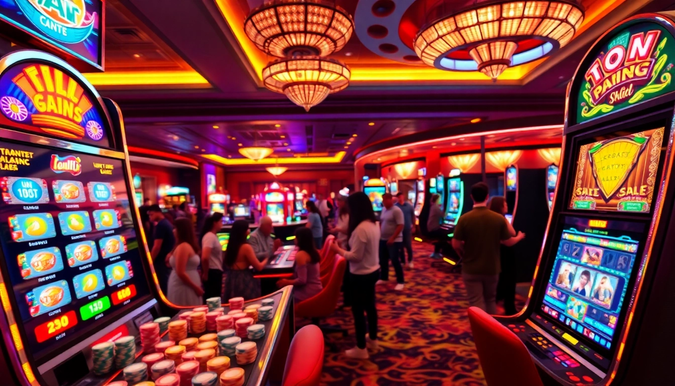 Rasakan keseruan bermain di casino bbni4d dengan mesin slot berwarna dan suasana ramai.