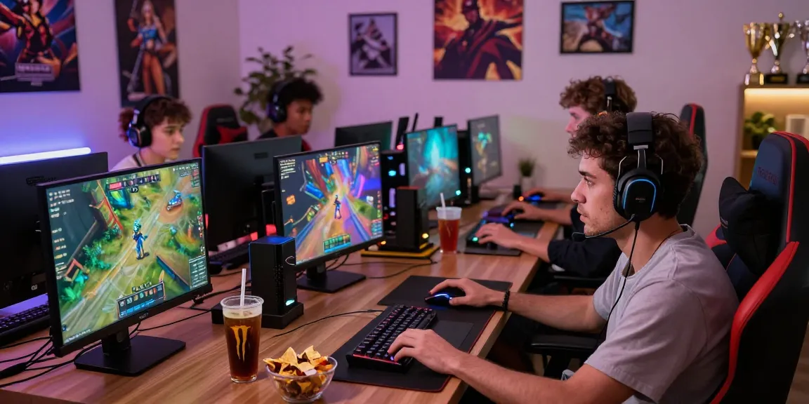 Gamer engaging in a multiplayer session on mahajitu platform with gaming peripherals and vibrant graphics