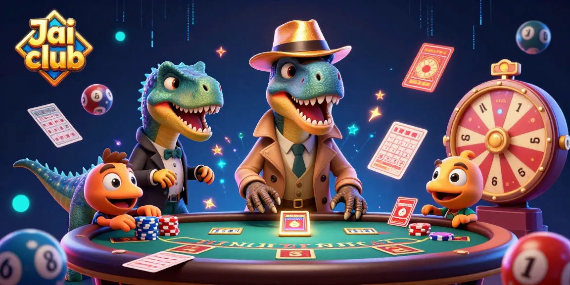 Win thrilling rewards with Jai club in this vibrant, engaging gaming scene featuring lottery elements.