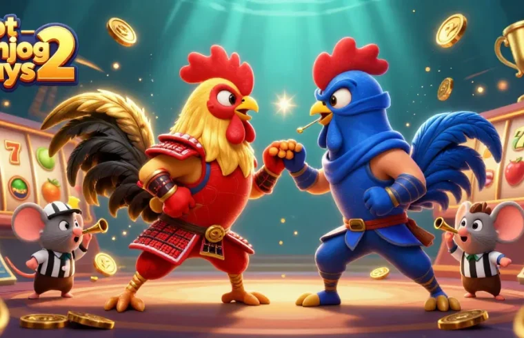 Experience the excitement of slot mahjong ways 2 with dynamic illustrations of roosters, coins, and more!